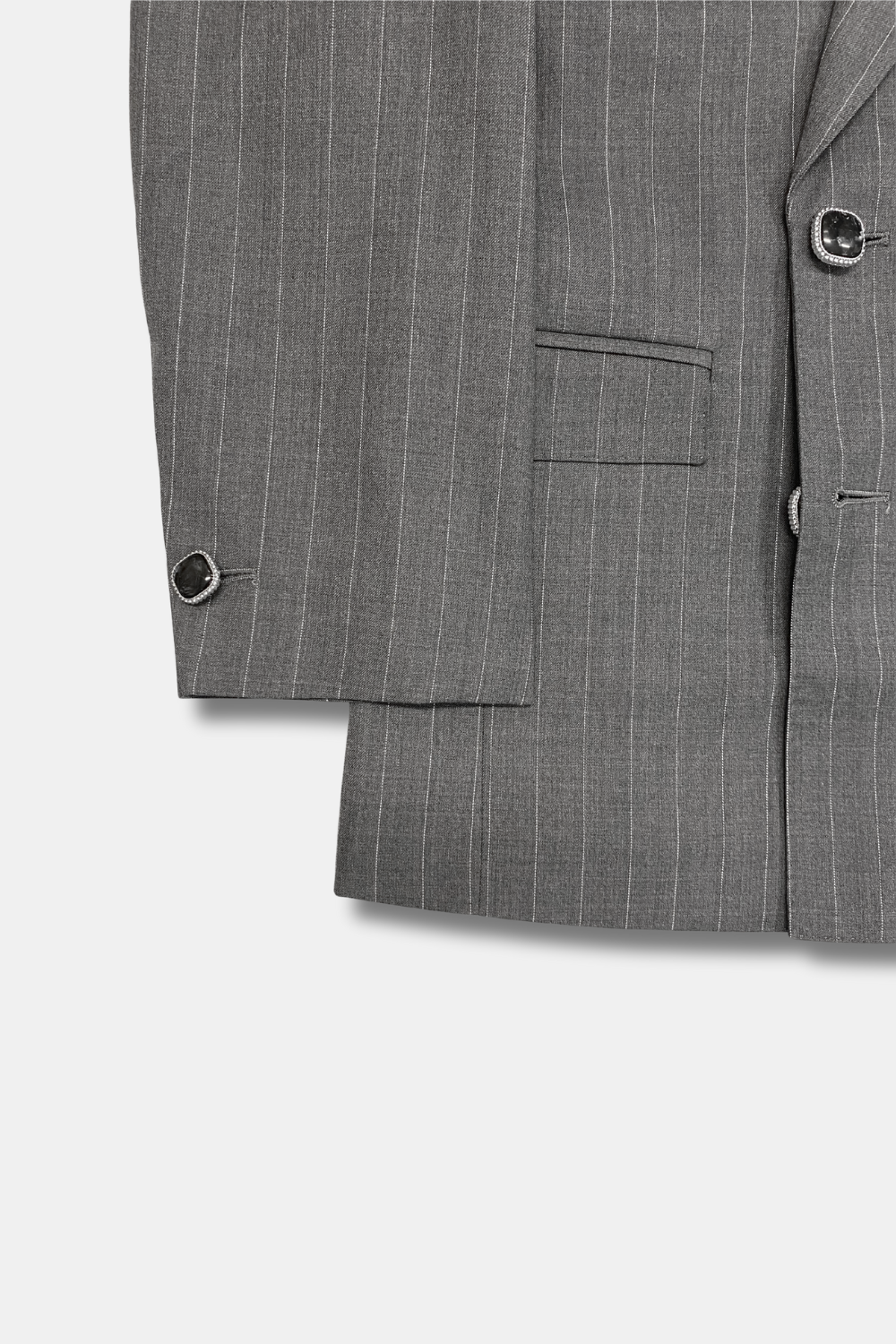 PINSTRIPE DOUBLE-BREASTED BLAZER