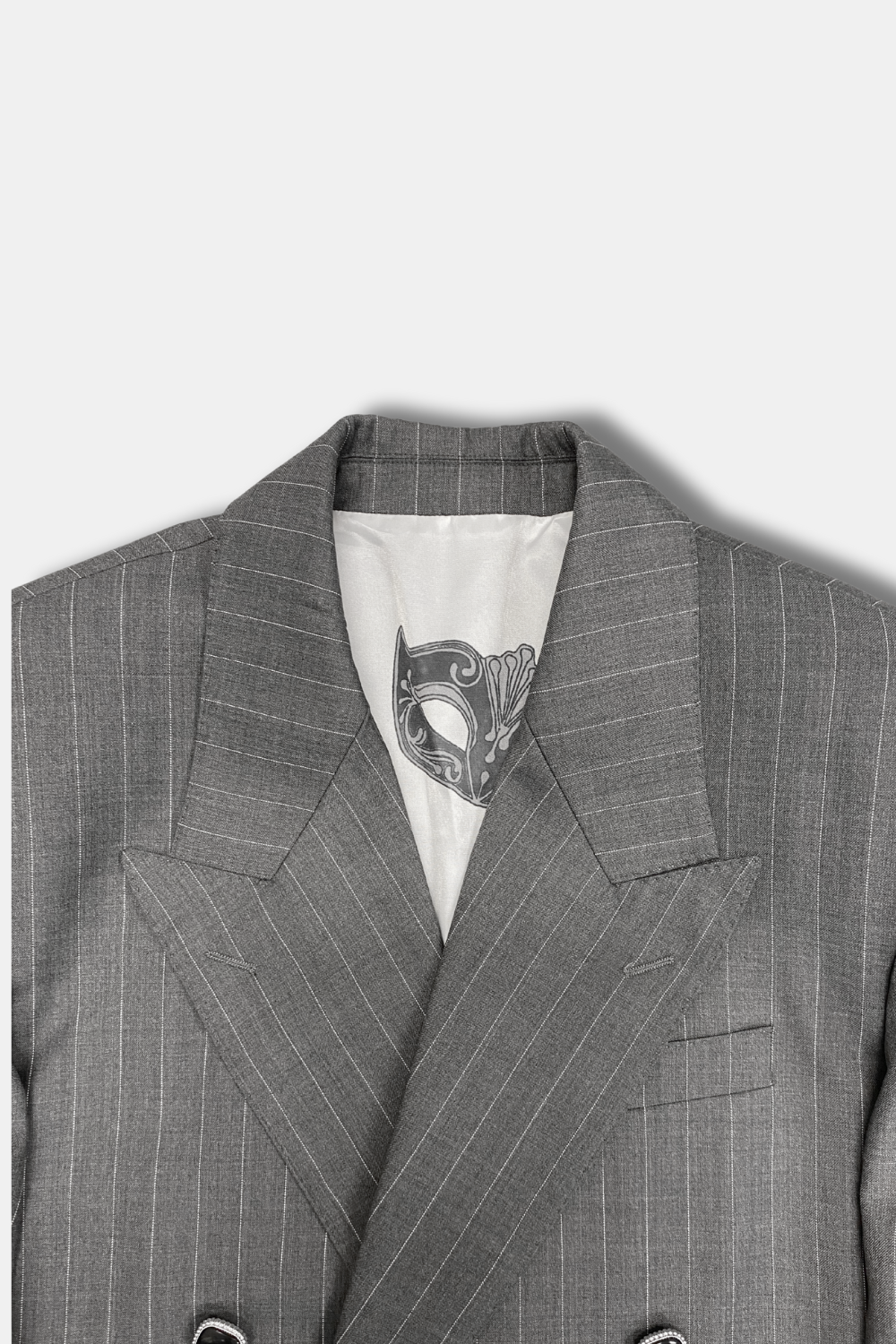 PINSTRIPE DOUBLE-BREASTED BLAZER