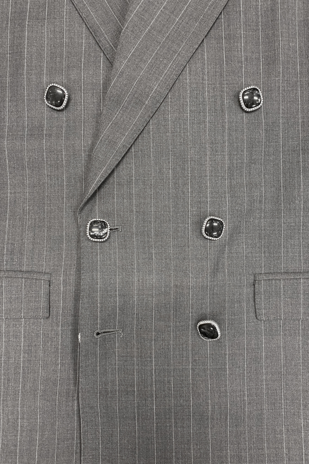 PINSTRIPE DOUBLE-BREASTED BLAZER