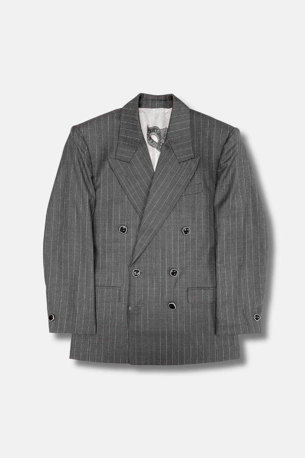 PINSTRIPE DOUBLE-BREASTED BLAZER
