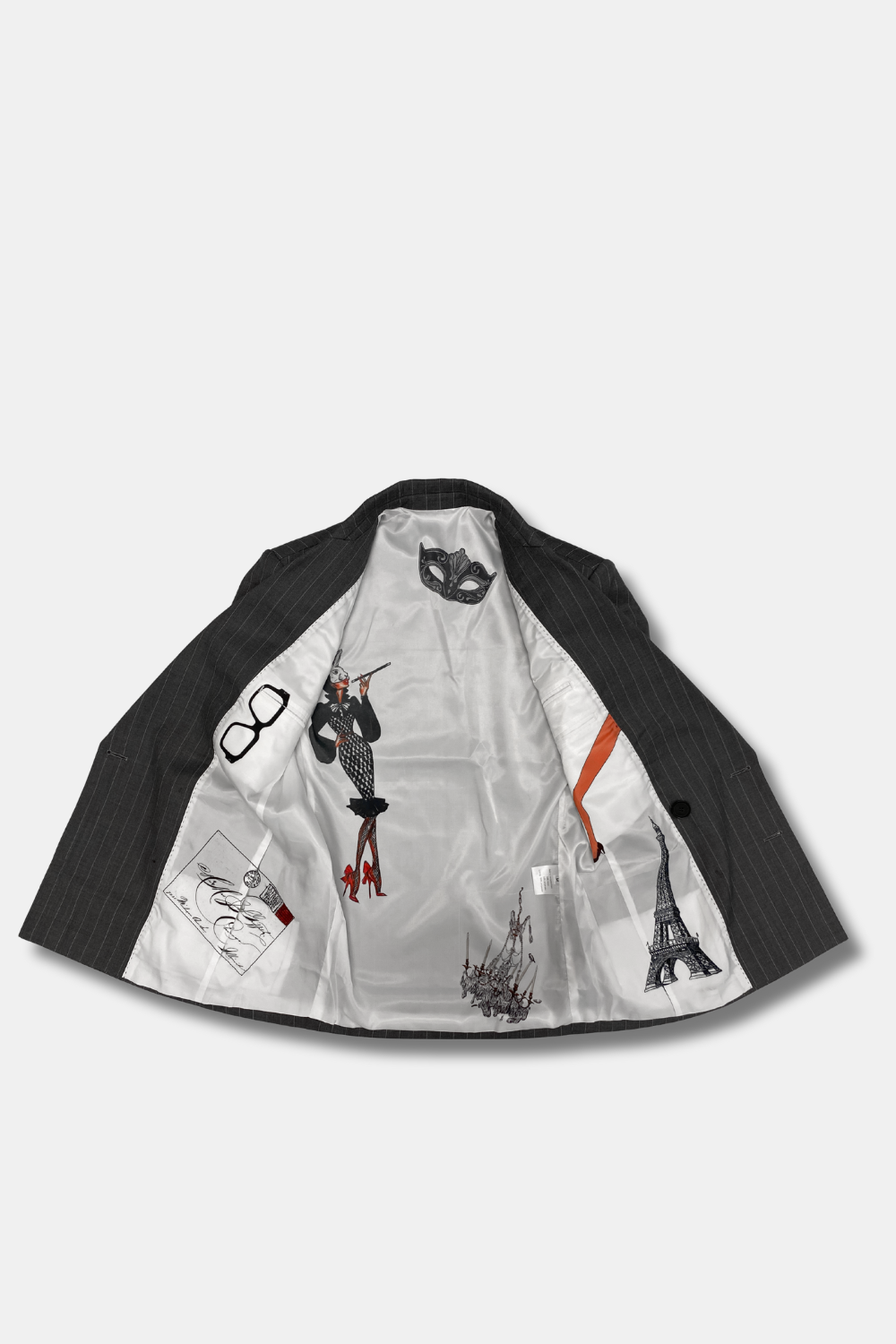 PINSTRIPE DOUBLE-BREASTED BLAZER