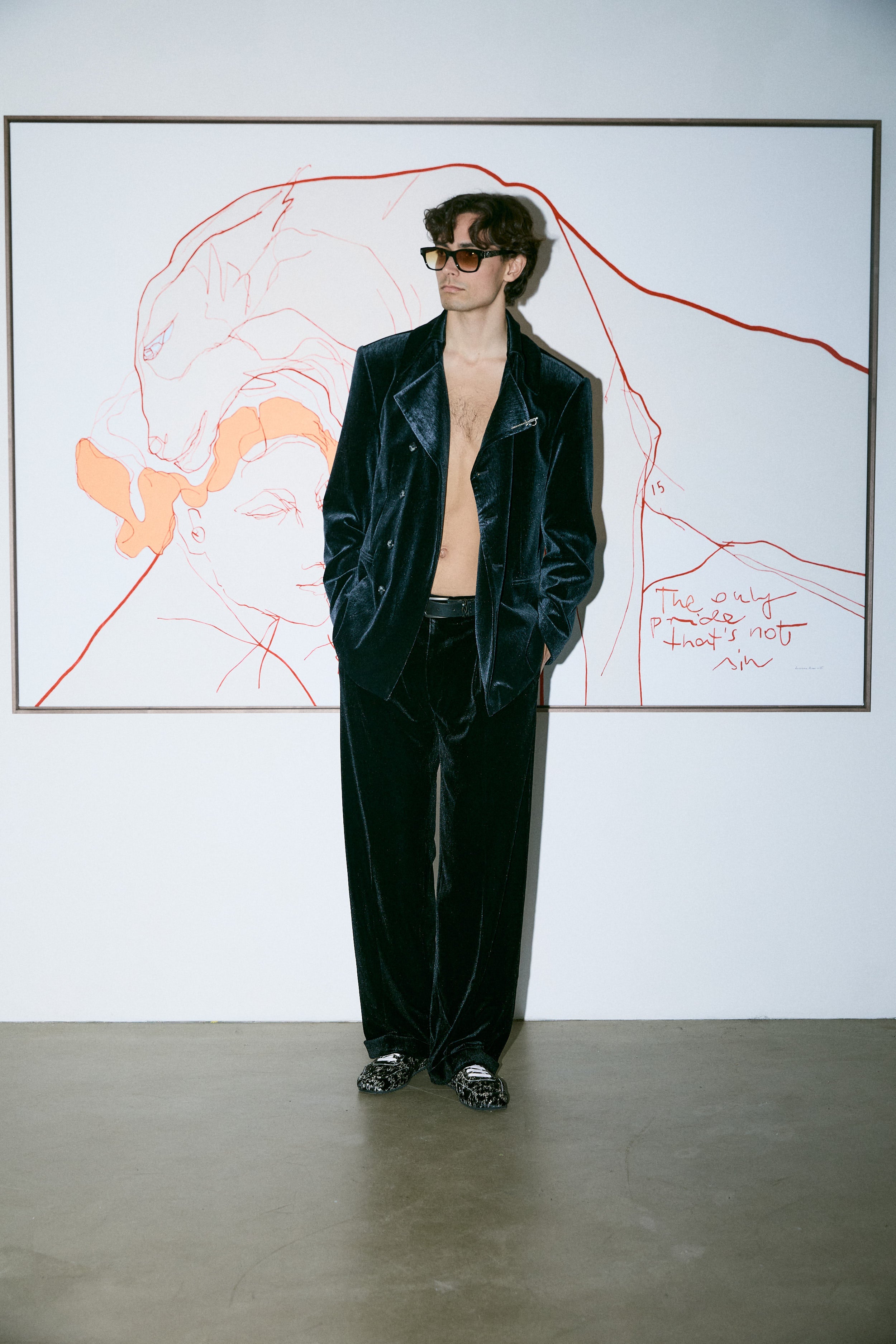 VELVET TAILORED PANTS