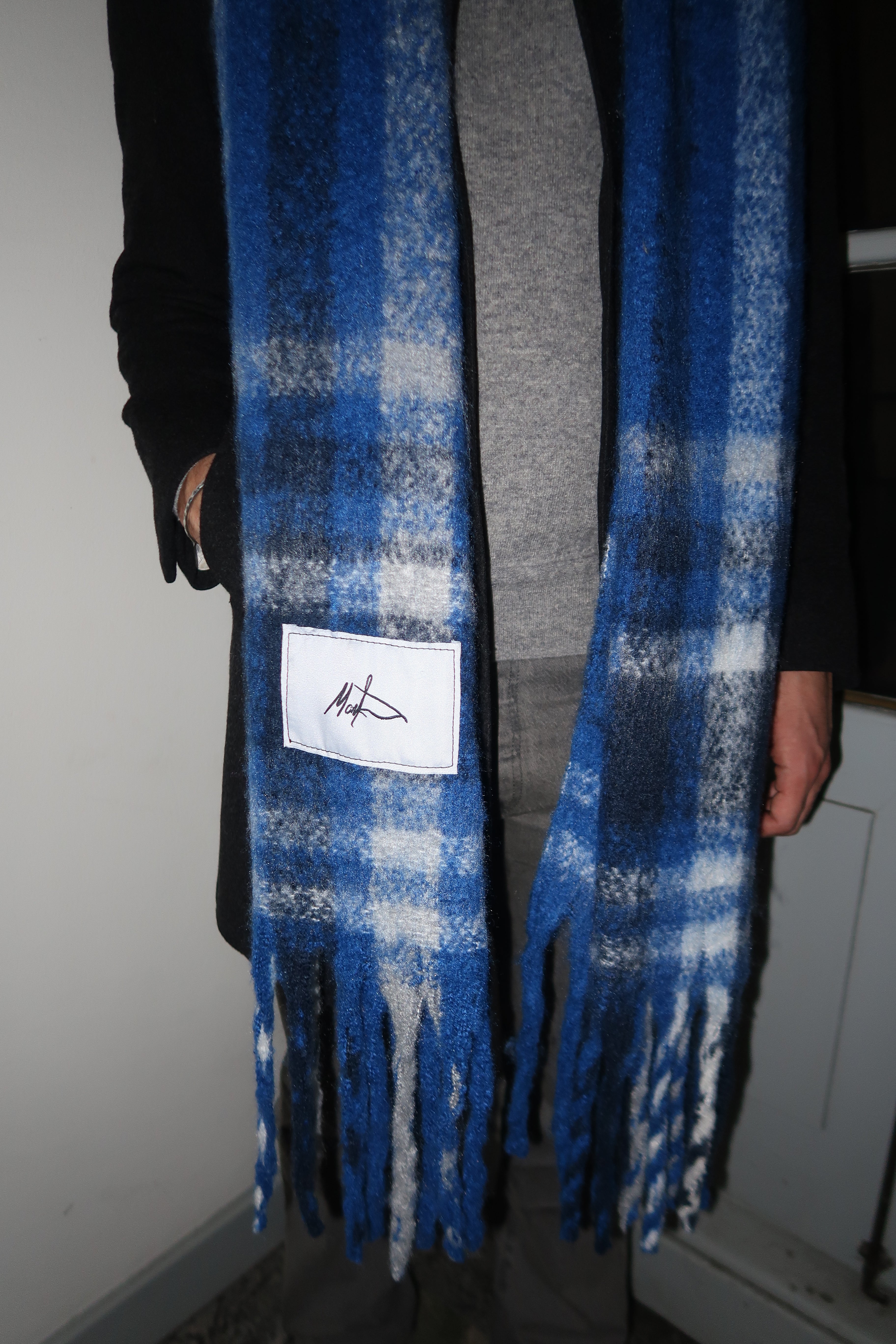 PLAID MOHAIR SCARF