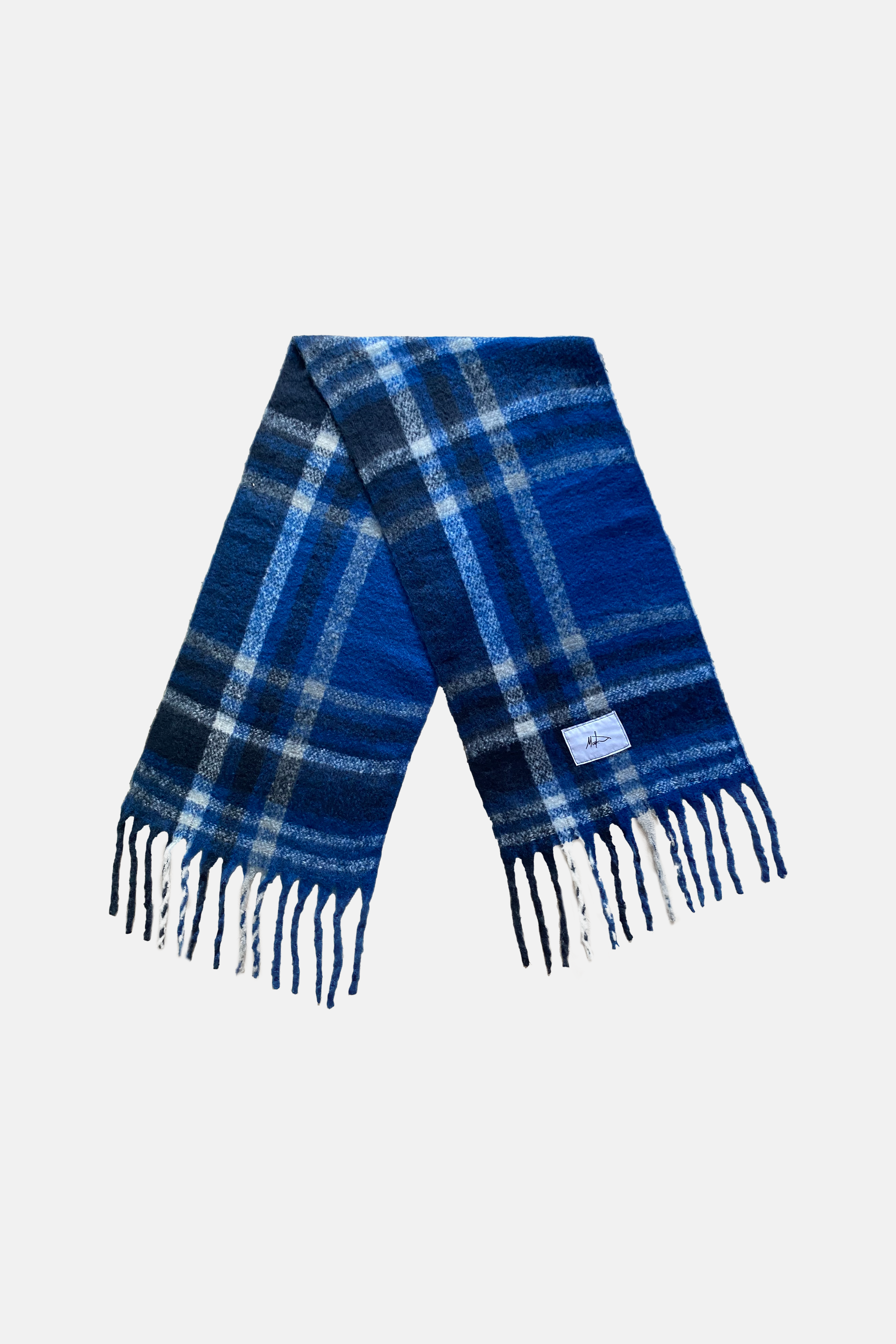 PLAID MOHAIR SCARF