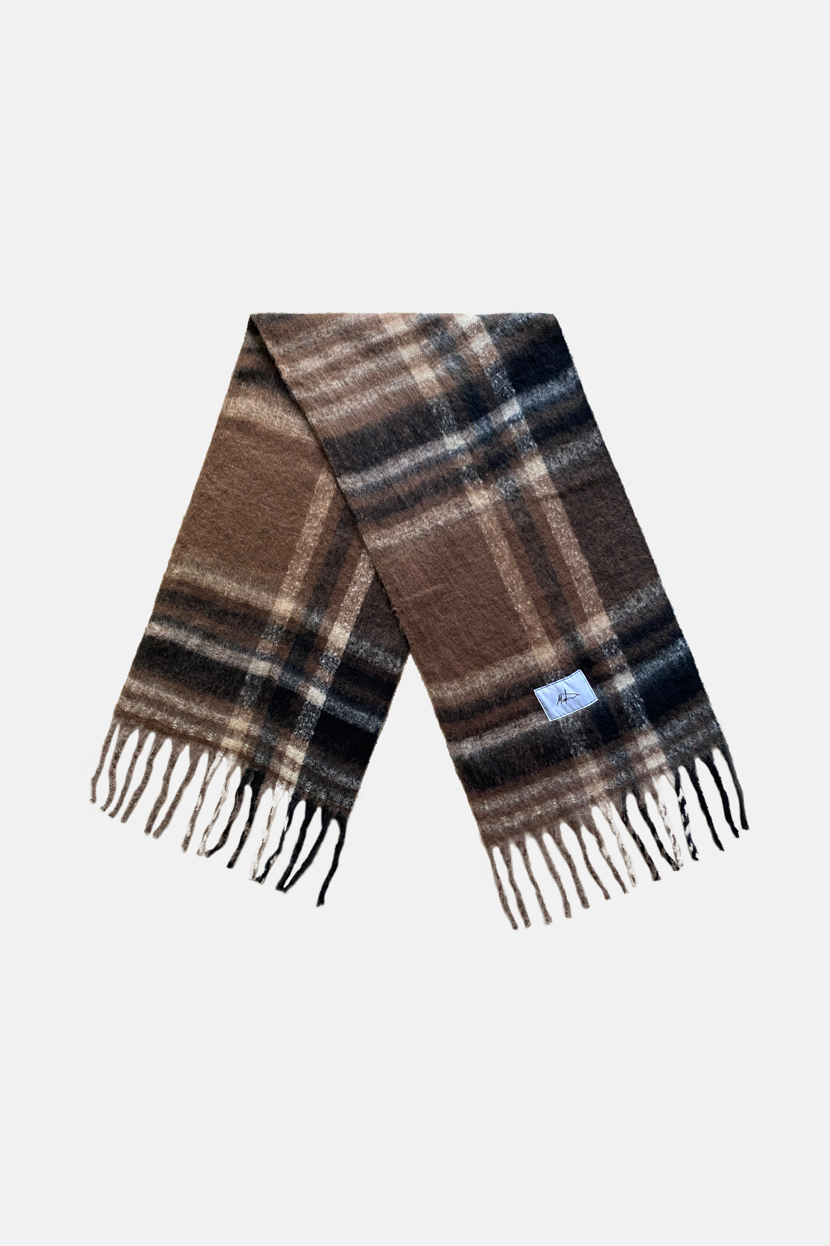 PLAID MOHAIR SCARF