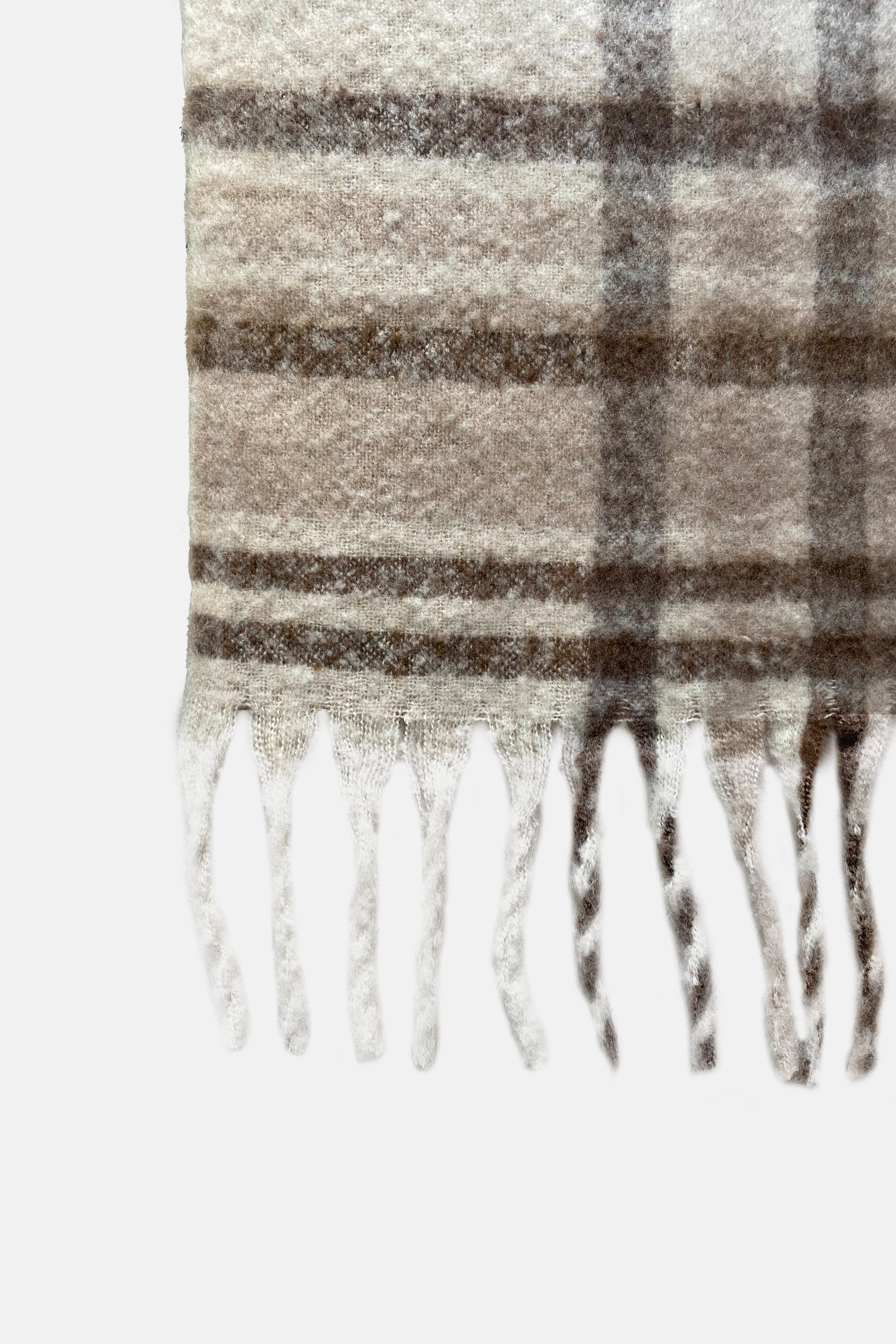 PLAID MOHAIR SCARF