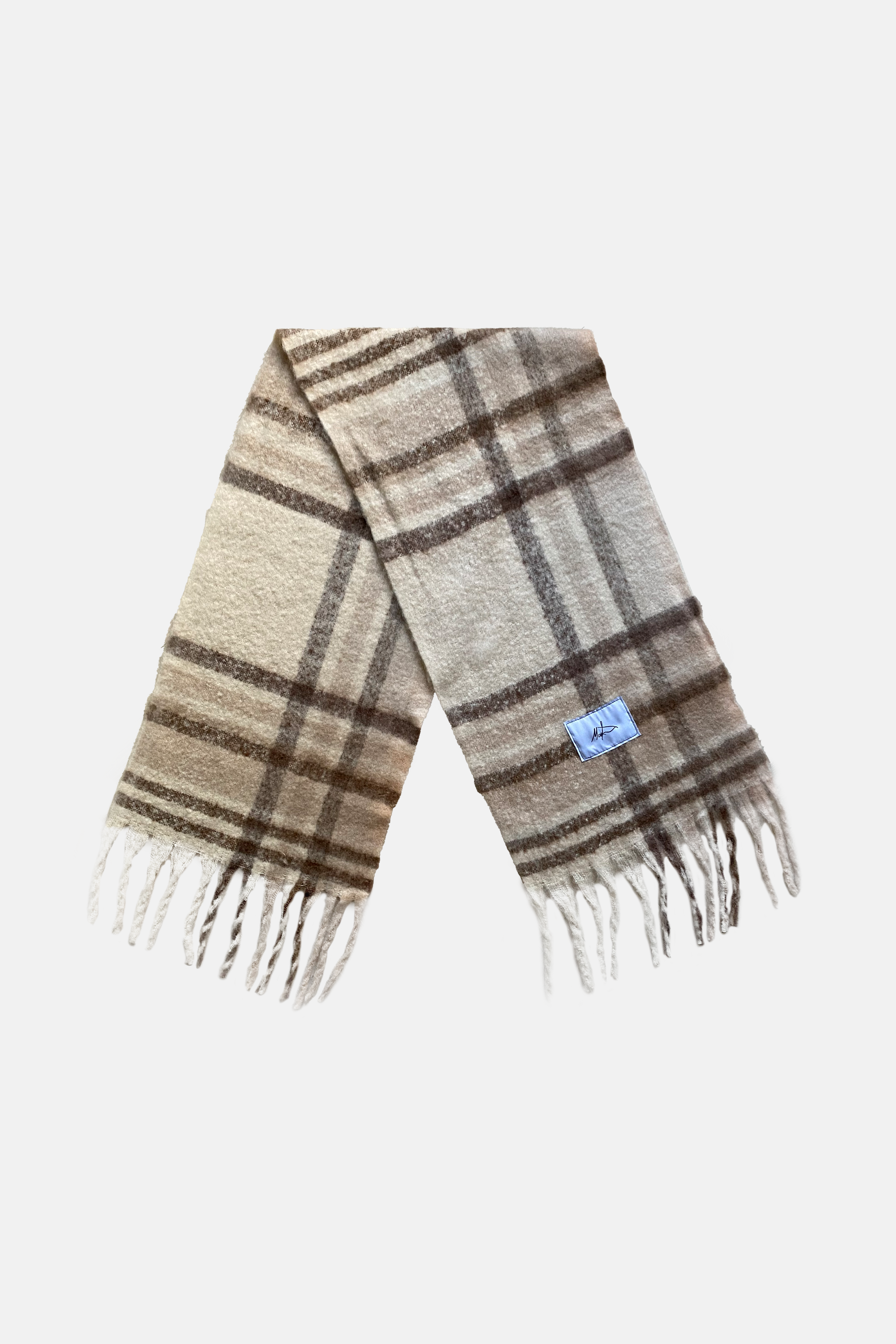 PLAID MOHAIR SCARF