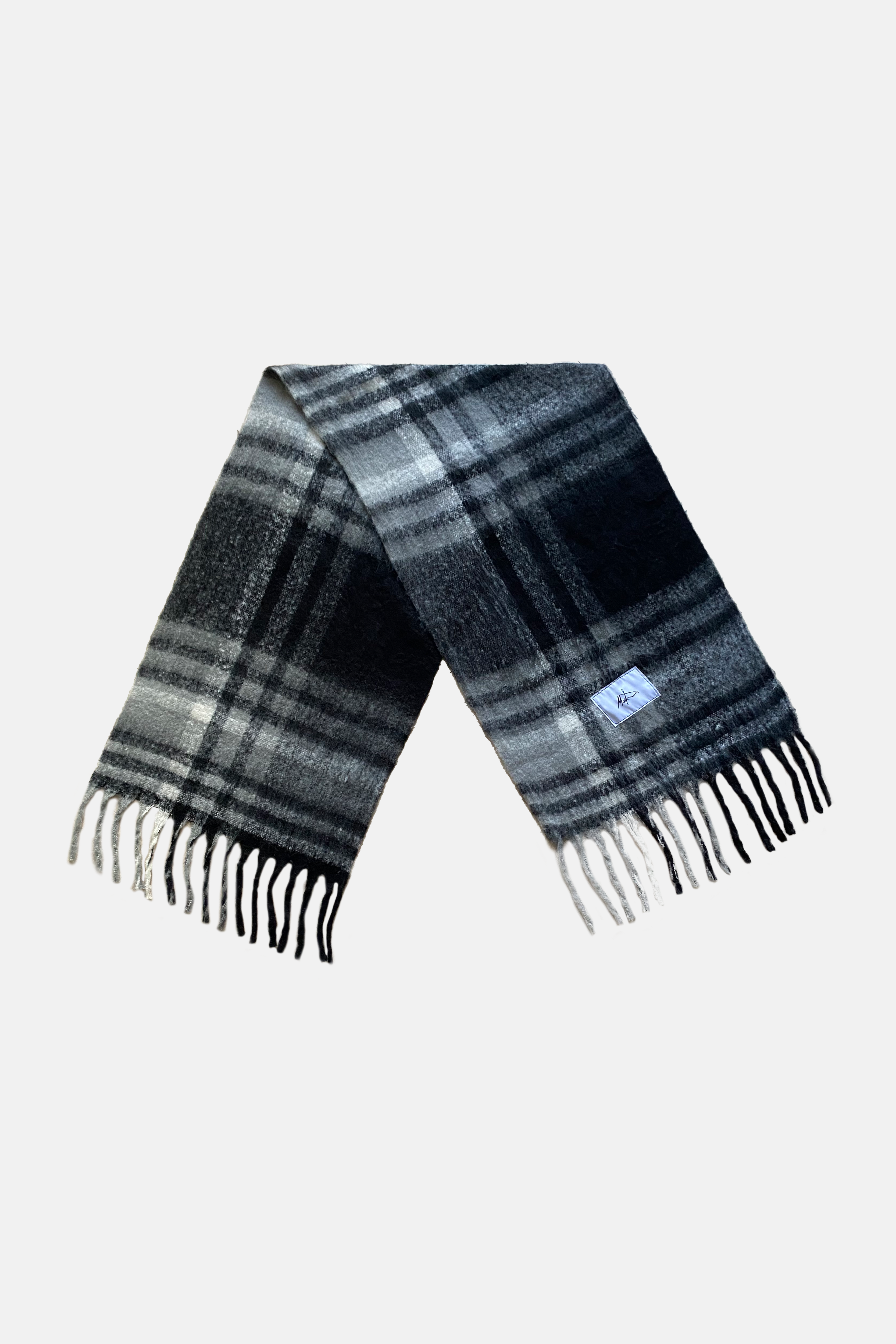 PLAID MOHAIR SCARF